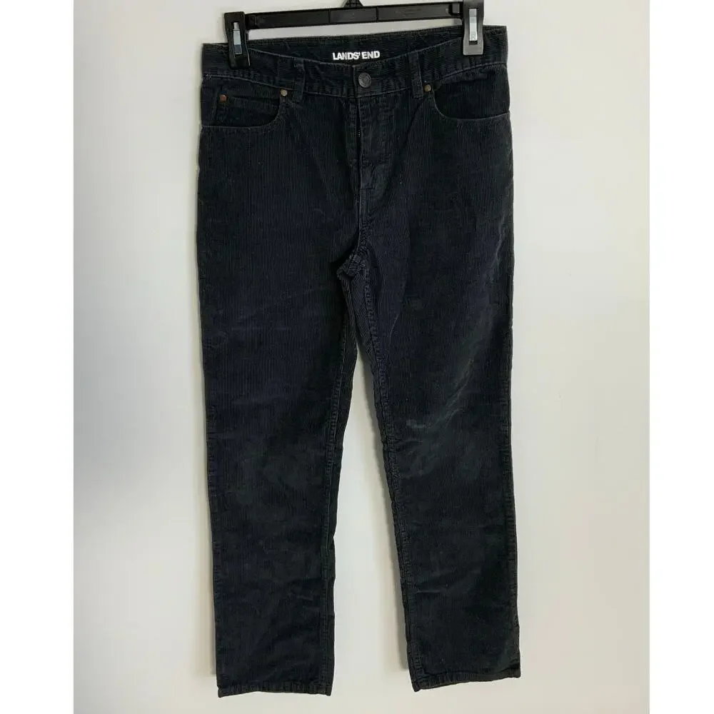 Lands' End Dark Grey Corduroy pants youth size‎ 14